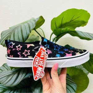 ⭐️NEW🌈 VANS Asher Slip-on Foil Star Sneakers